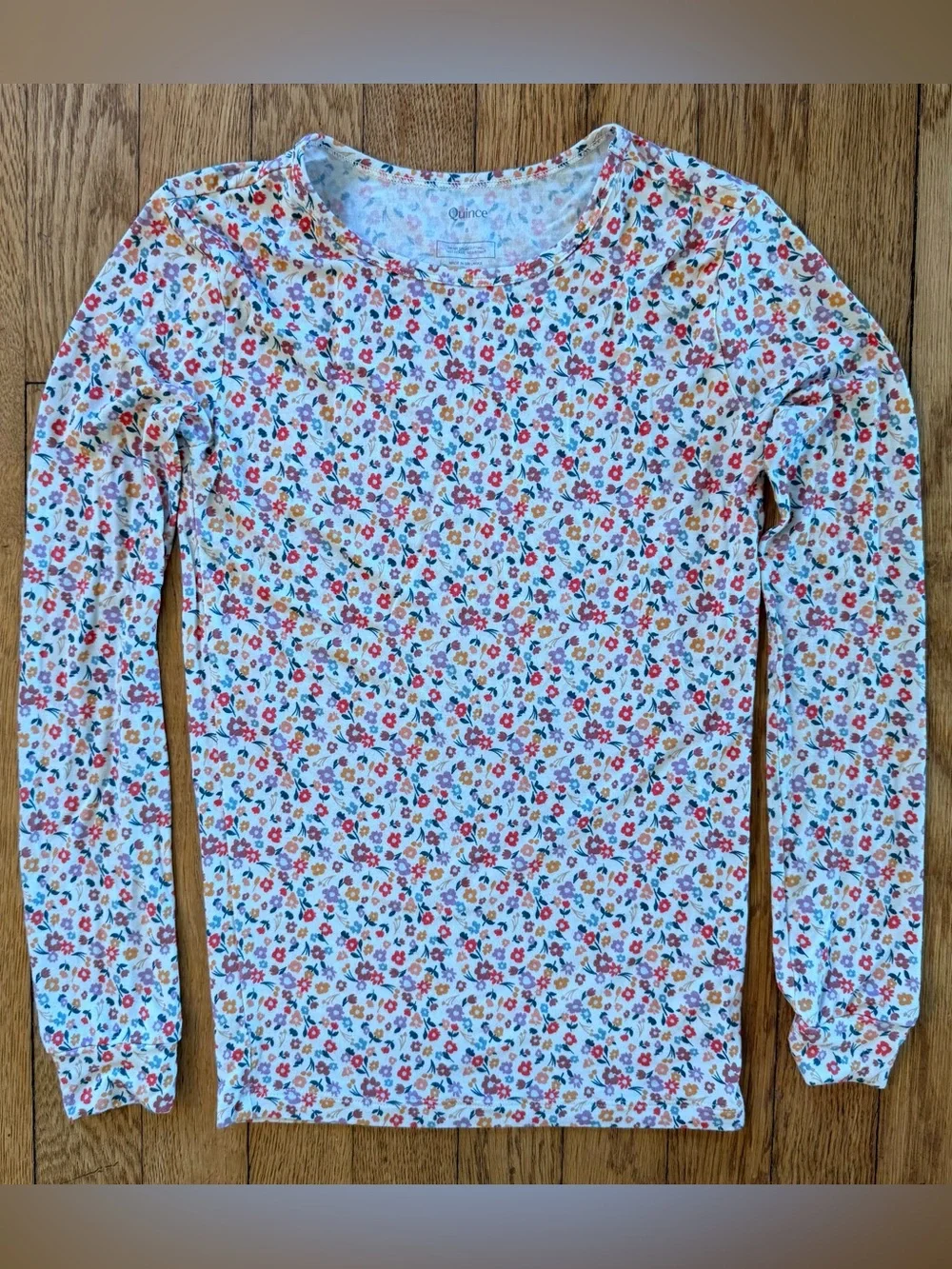Quince Girls Bamboo Long Sleeve and Pant Pajama Set Size 8 “Ditsy Floral”